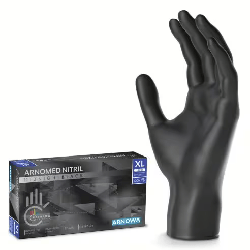 Arnomed Nitril Handschuhe, schwarz, Größe XL, 1 Packung = 100 Stück