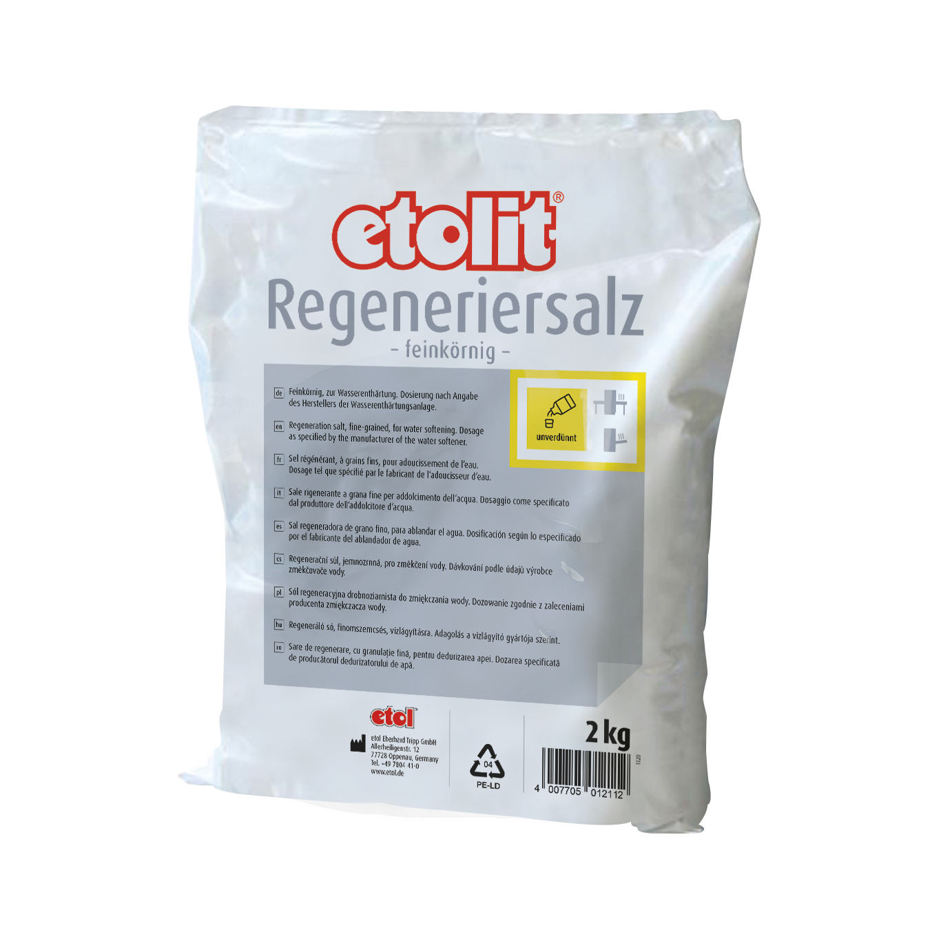 etolit Regeneriersalz feinkörnig 6 x 2 kg Beutel