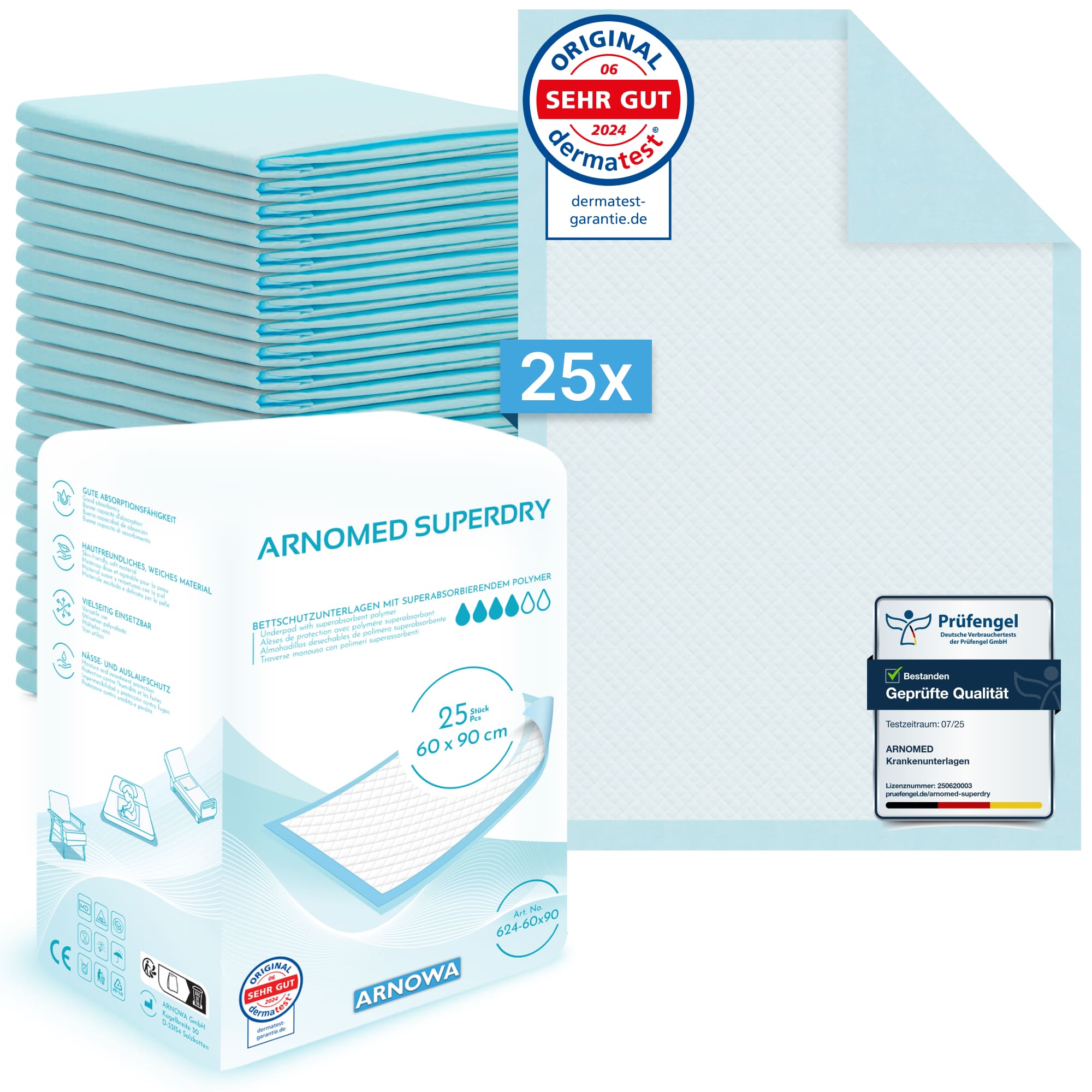 Arnomed Superdry - Krankenunterlage 60 x 90 mit SAP