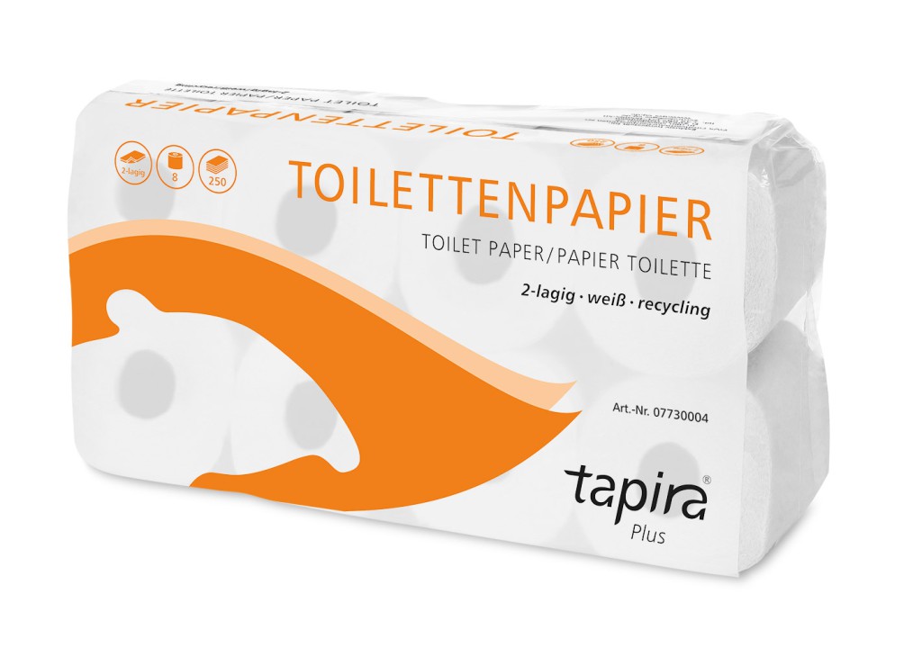 Tapira Plus Toilettenpapier, 2-lagig, weiß, 400 Blatt, 6 x 8 Rollen (48 Rollen)