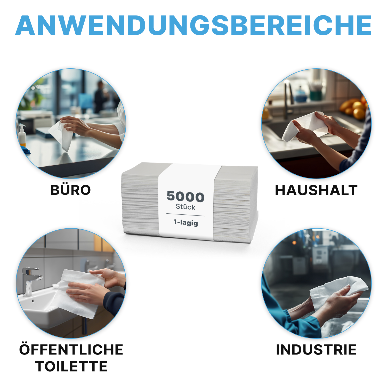 Arnomed Papierhandtücher 25 x 23 cm, natur, V-Falz, 1-lagig