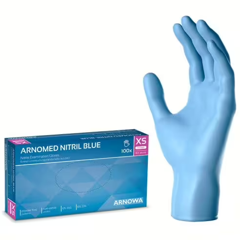 Arnomed Nitril Handschuhe, blau, Größe XS, 1 Karton = 10 Packungen