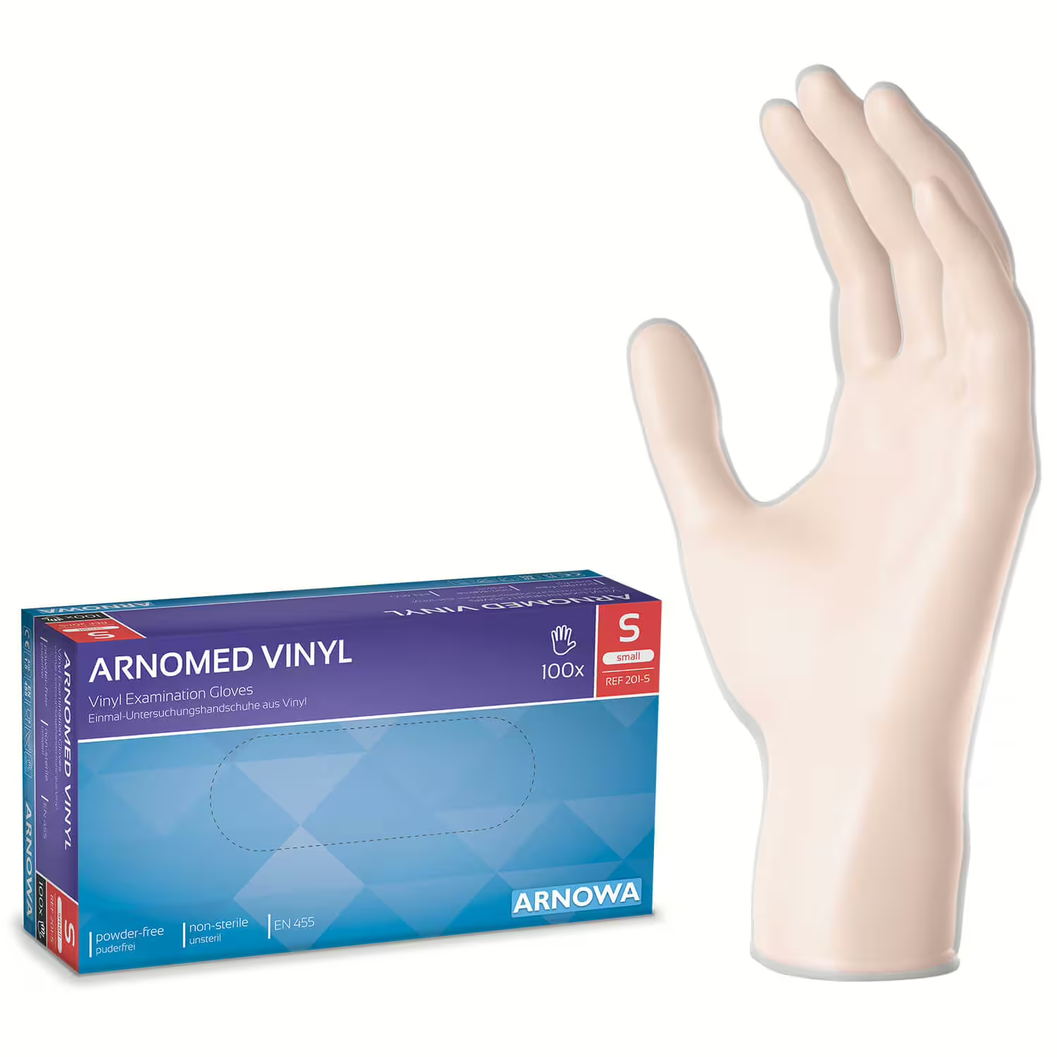 Arnomed Vinyl Handschuhe, Größe S, 1 Packung = 100 Stück