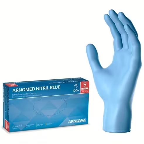 Arnomed Nitril Handschuhe, blau, Größe S, 1 Karton = 10 Packungen
