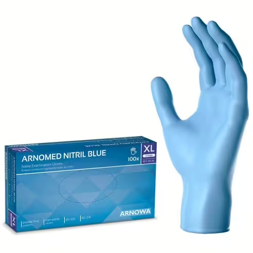Arnomed Nitril Handschuhe, blau, Größe XL, 1 Karton = 10 Packungen