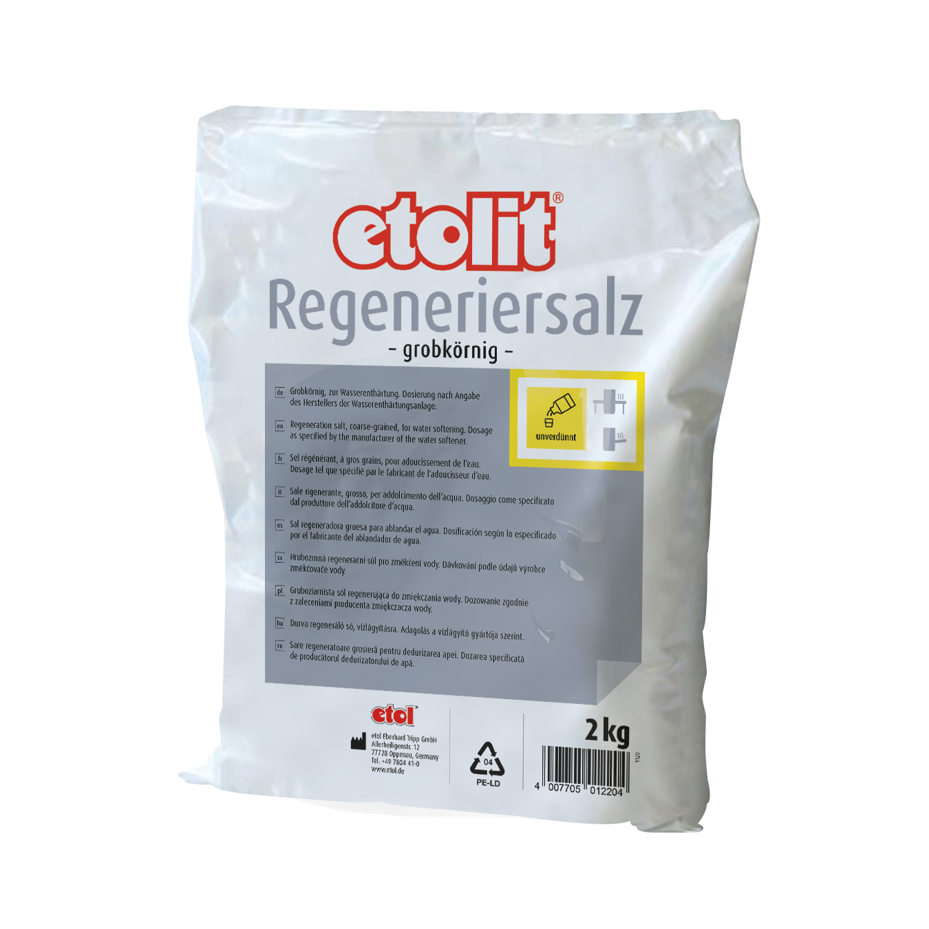 etolit Regeneriersalz grobkörnig 6 x 2 kg Beutel